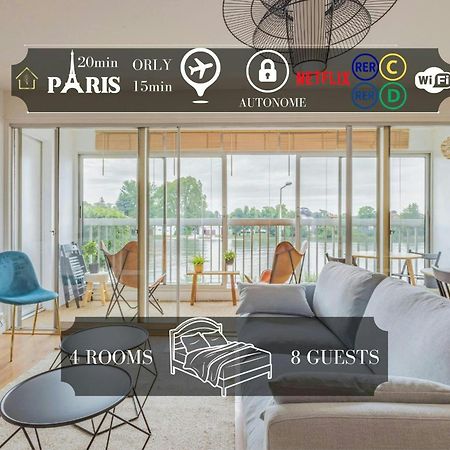 Appart'Hôtel Luminous Vue Seine- Paris 15min Juvisy-sur-Orge Exterior foto